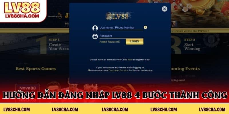 Hướng dẫn đăng nhập LV88 4 bước thành công